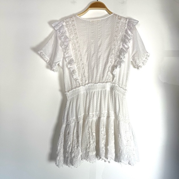 LoveShackFancy White Ruffled Tiered Mini Dress - Picture 8 of 11